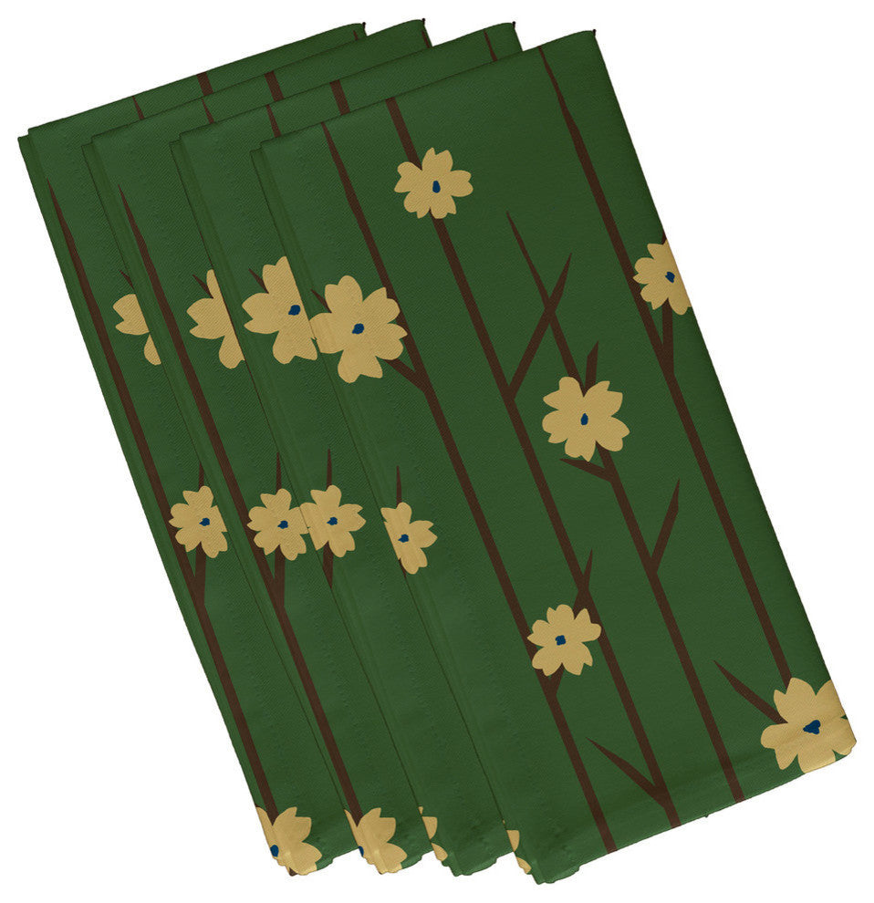 Polyester Napkin, Floral, Set of 4