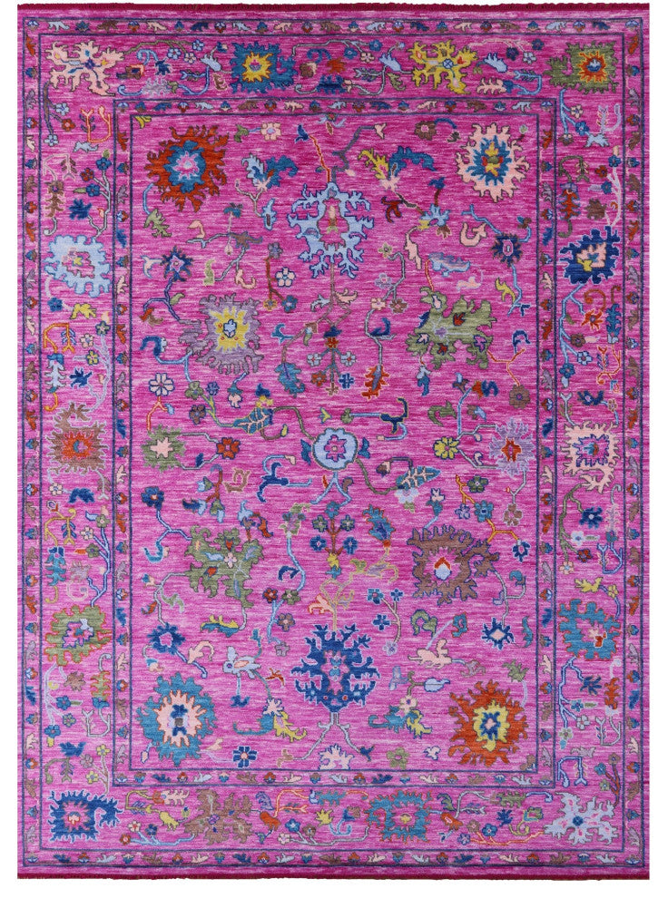 Turkish Oushak Handmade Wool Rug 10' 6" X 14' 3" - Q13558