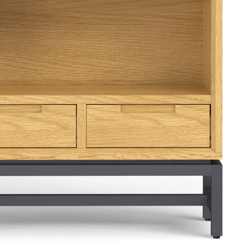 Banting SOLID HARDWOOD Mid Century Bookcase, Oak Veneer