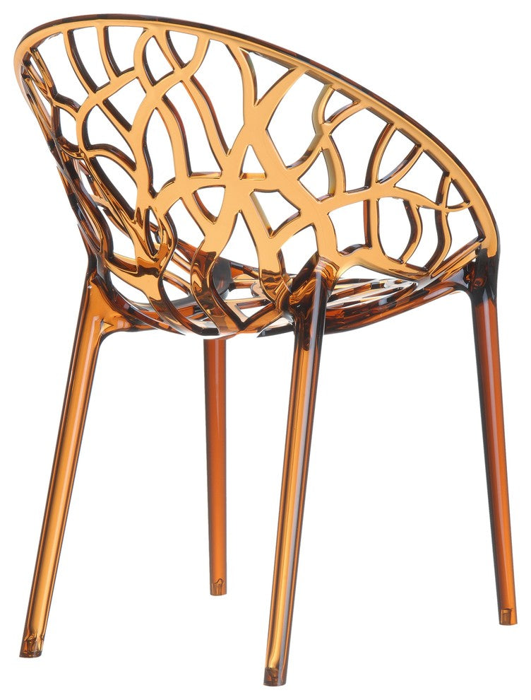 Compamia Crystal Dining Chairs, Set of 2, Transparent Amber