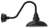 12in.  Black Gooseneck Barn Light with Rustic Arm