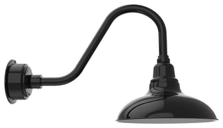 12in.  Black Gooseneck Barn Light with Rustic Arm