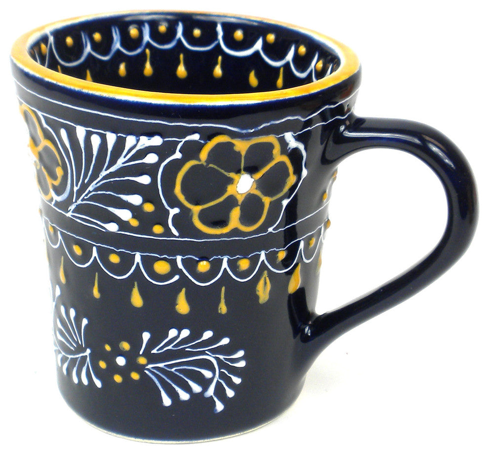 Set of Two Handcrafted Blue Ceramic Flared Cups