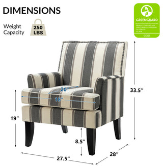 Herrera Classic Armchair With Pattern, Black