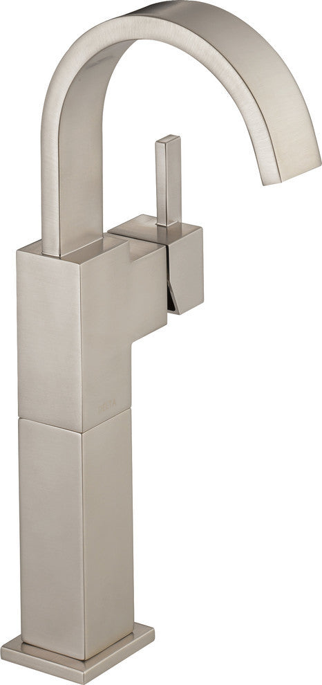 Delta Vero Single Handle Vessel Bathroom Faucet, Stainless, 753LF-SS
