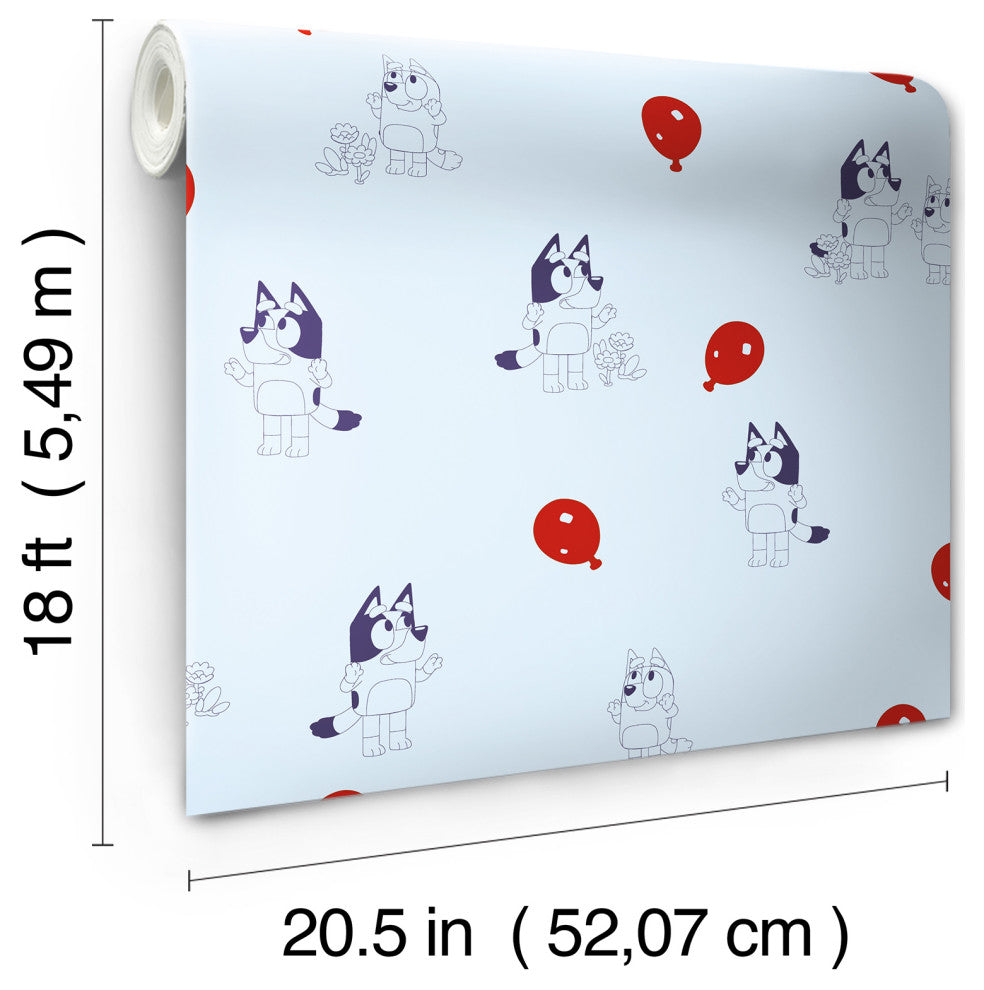 Bluey Keepy Uppy Blue Peel and Stick Wallpaper