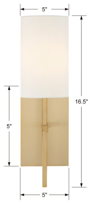 Veronica 1 Light Aged Brass Wall Mount