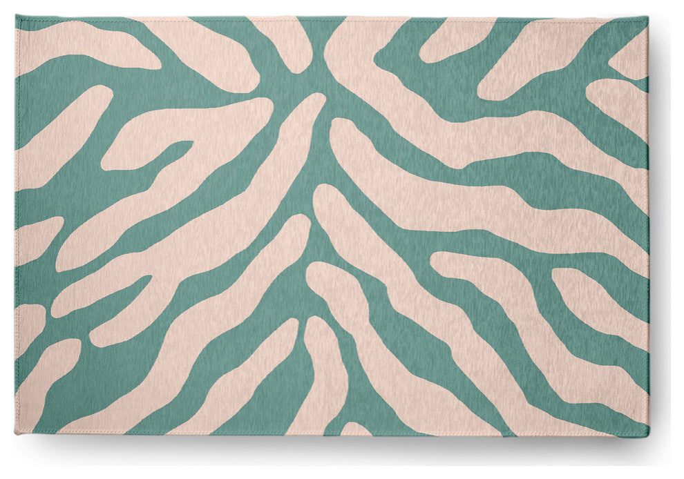 Animal Stripe Spring Chenille Rug, Eucalyptus, 4'x6'