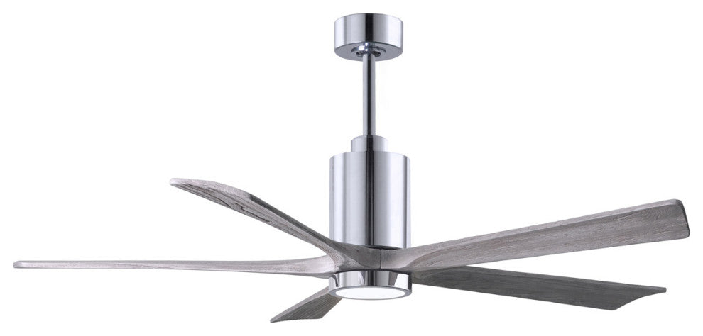 Matthews Fan Patricia-5 With Kit, Polished Chrome, 60", Barn Wood