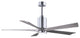Matthews Fan Patricia-5 With Kit, Polished Chrome, 60", Barn Wood