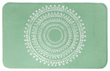 Centered Green Boho Circle 21x34 Bath Mat