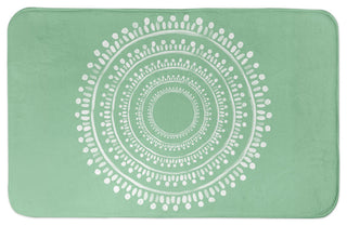 Centered Green Boho Circle 21x34 Bath Mat