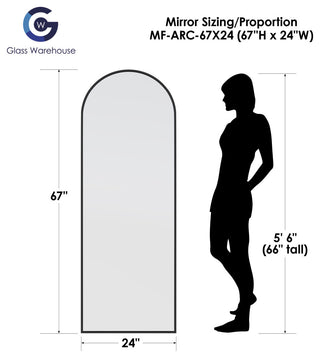 Kira 67 in x 24 in Arched Leaner Mirror