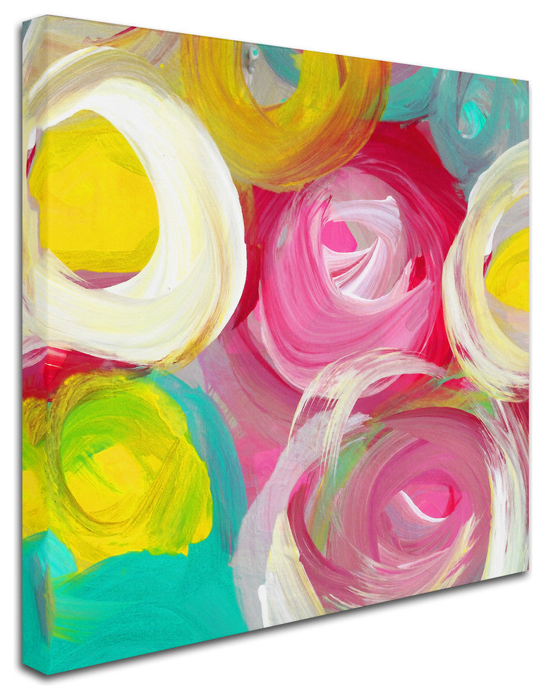 'Rose Garden Circles Square 2' Canvas Art, 18x18