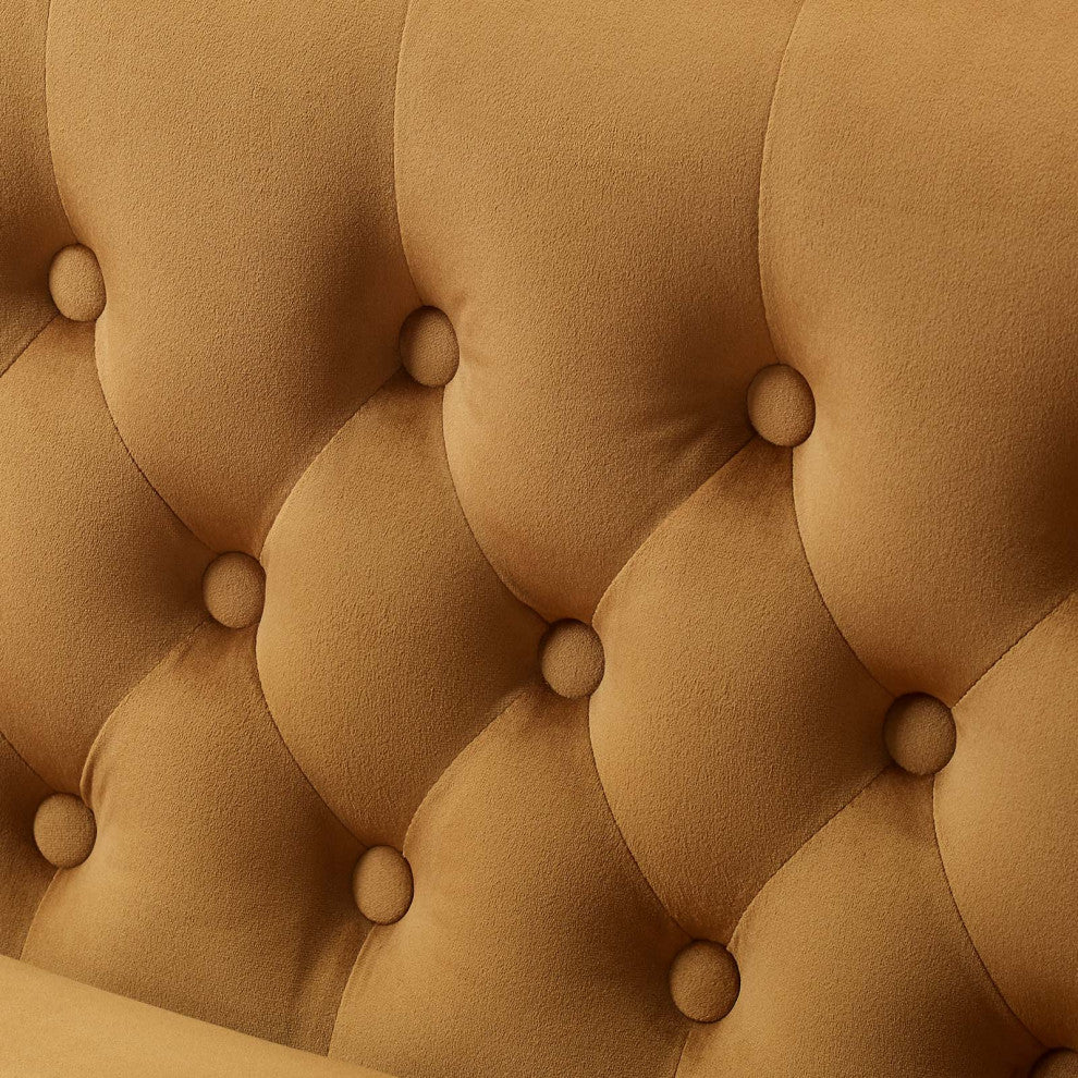 Armchair Accent Chair, Velvet, Brown, Modern, Living Lounge Hotel Hospitality
