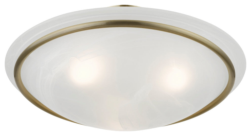 Livex Lighting Antique Brass 3-Light Semi-Flush