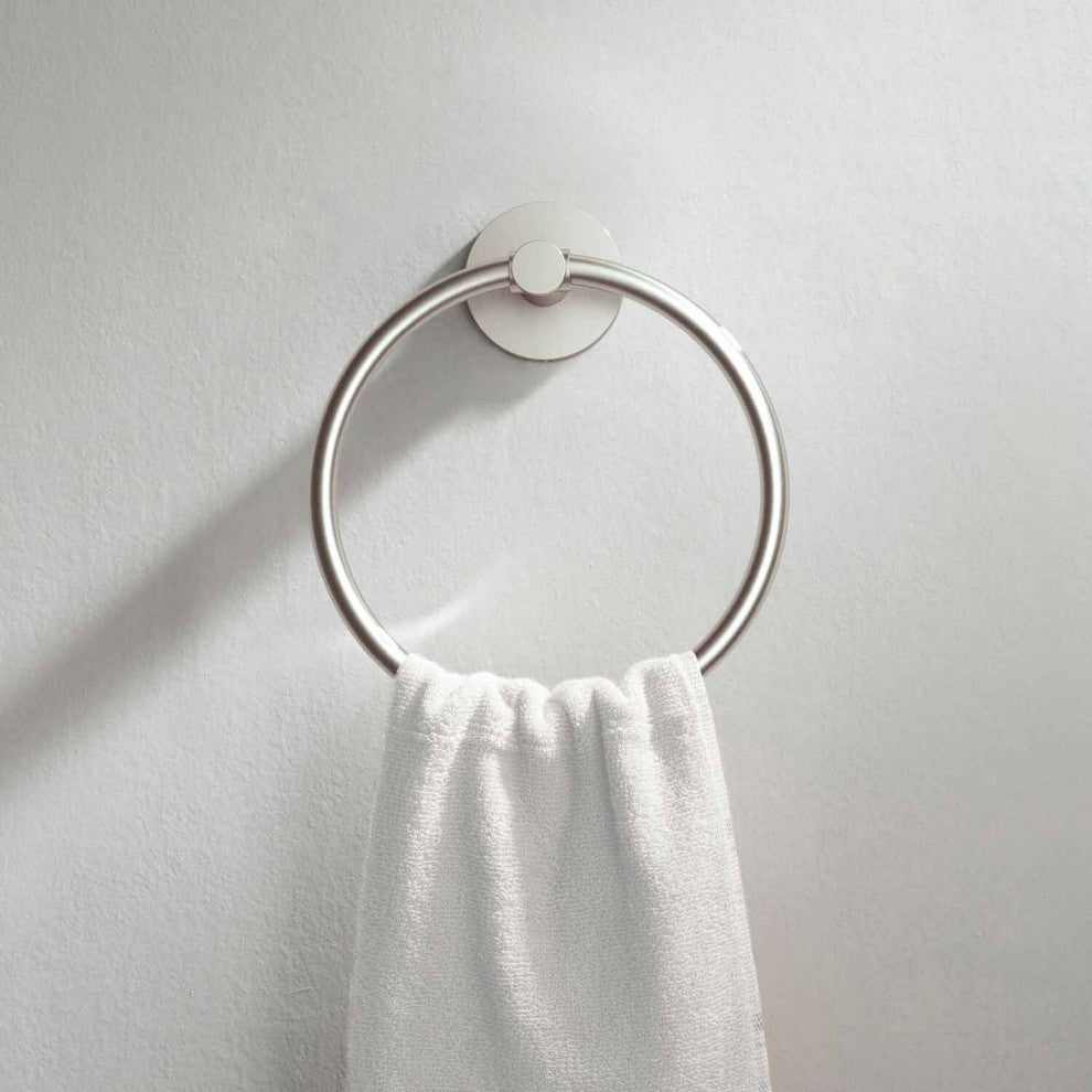 Circular Bathroom Towel Ring, Brushed Nickel