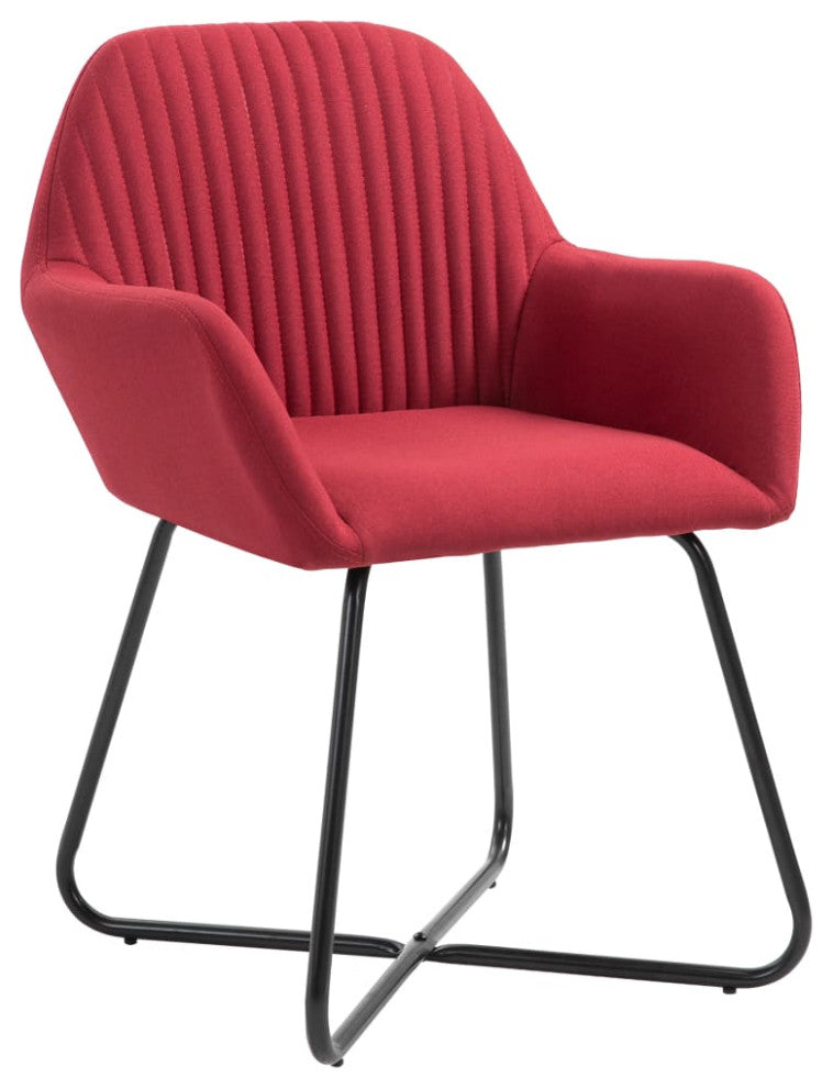 vidaXL Dining Chairs 2 pcs Wine Red Fabric
