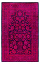 Overdyed One-of-a-Kind Hand-Knotted Area Rug Pink, 4' 1" x 6' 4"