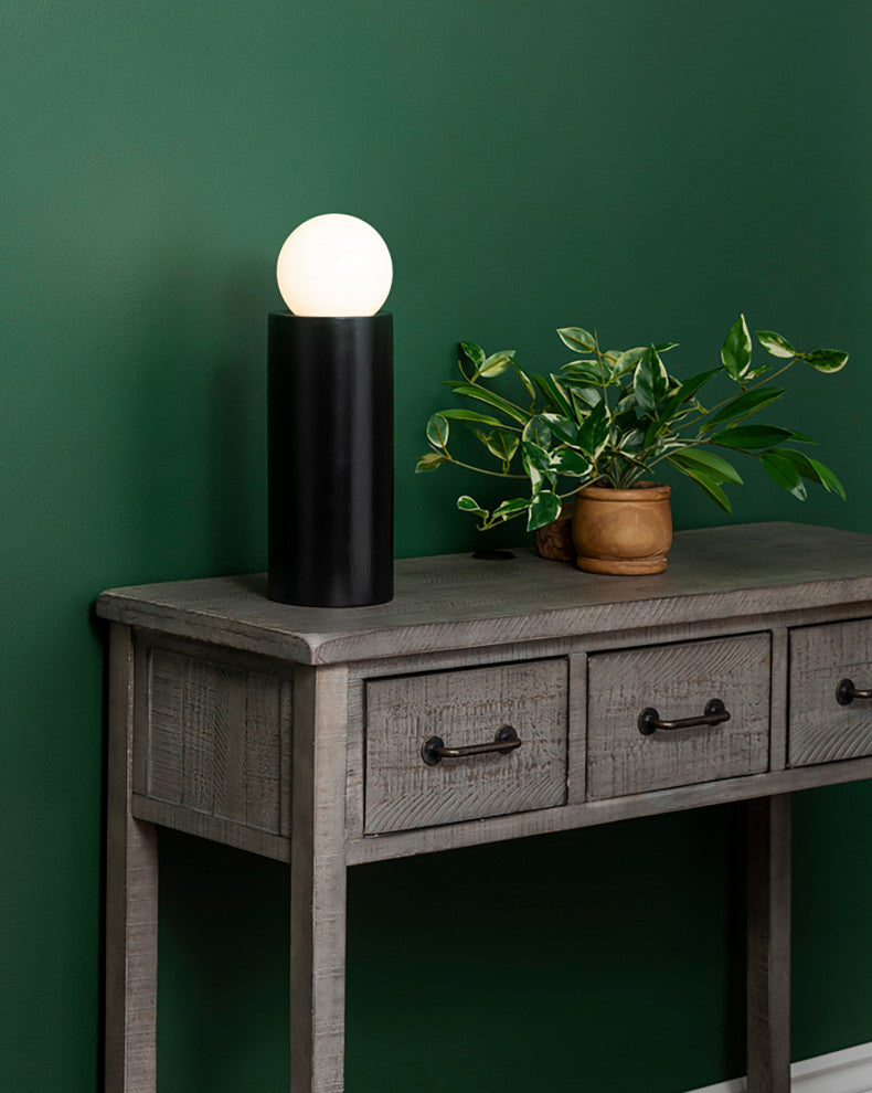 Tall Pillar Table Lamp, Carbon/Matte Black
