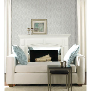 Taupe & White Strands Peel & Stick Wallpaper