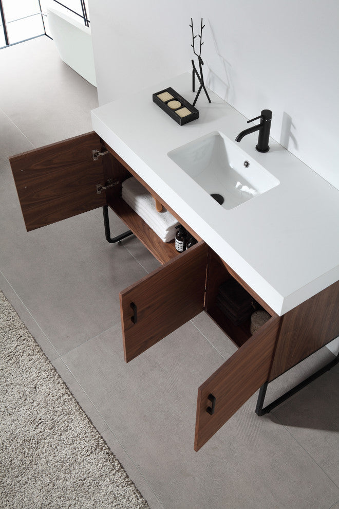 Cartisan Design Veemon Dual Mount Vanity, Walnut, 48"