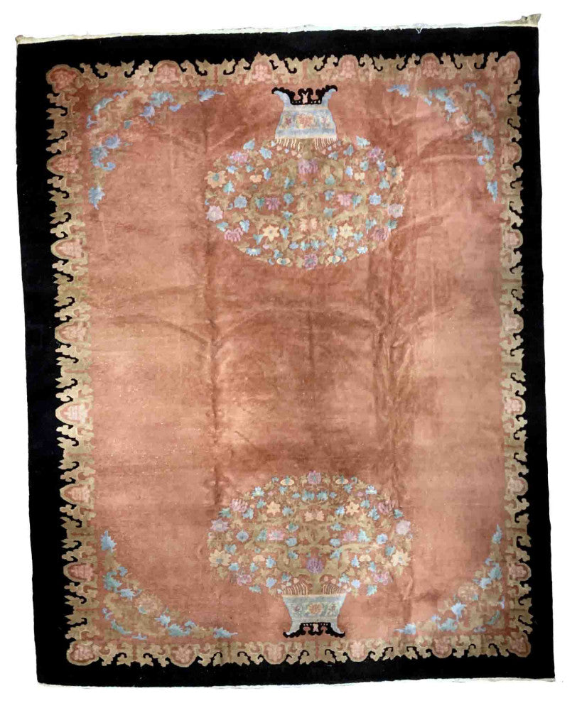 Handmade Antique Art Deco Chinese Rug 8.10'x11.10', 274cmx365cm, 1920s