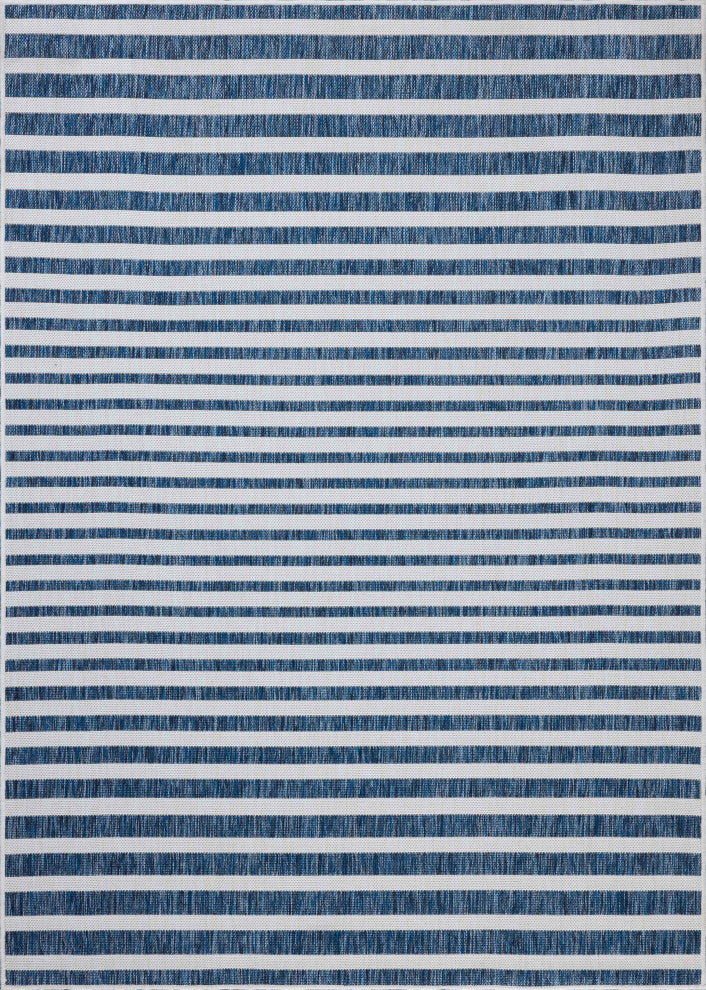 Loloi Easton Denim / Ivory 6'-7" x 9'-4" Area Rug