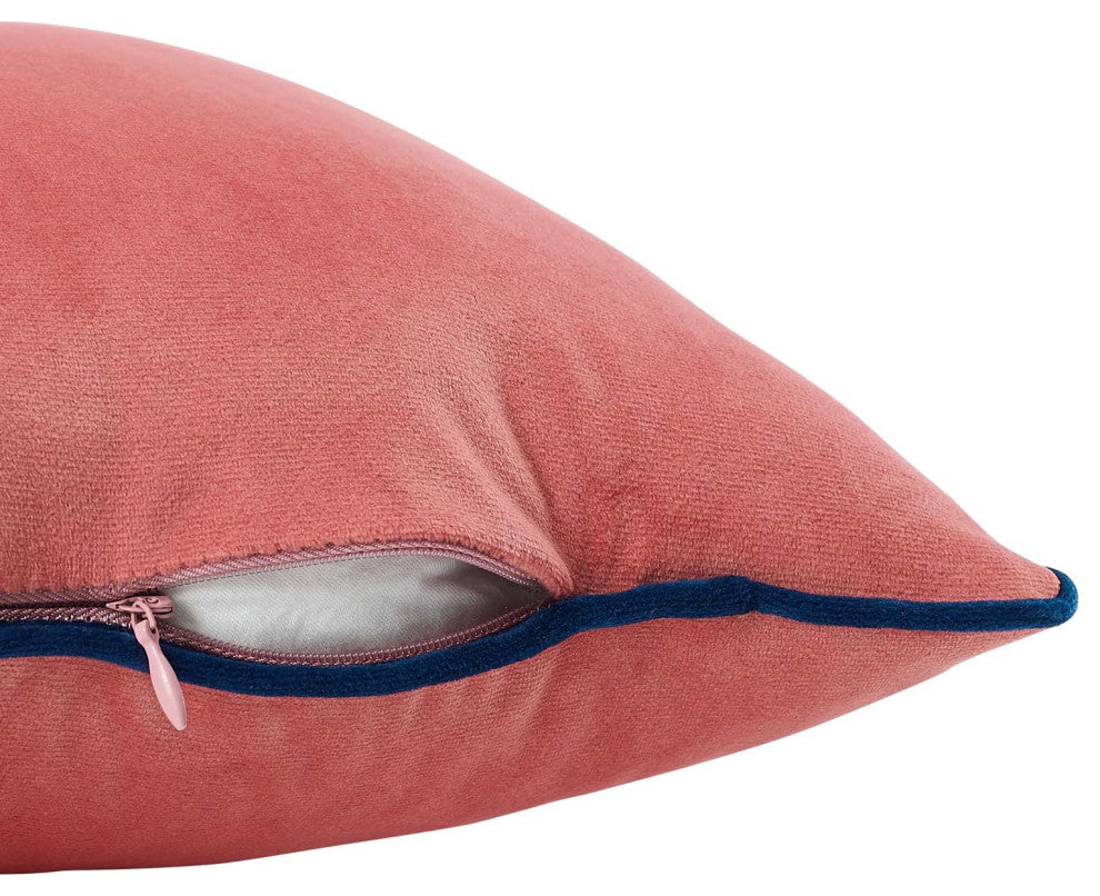 Accent Throw Pillow, Velvet, Red, Modern, Living Lounge Hotel Lobby Hospitality