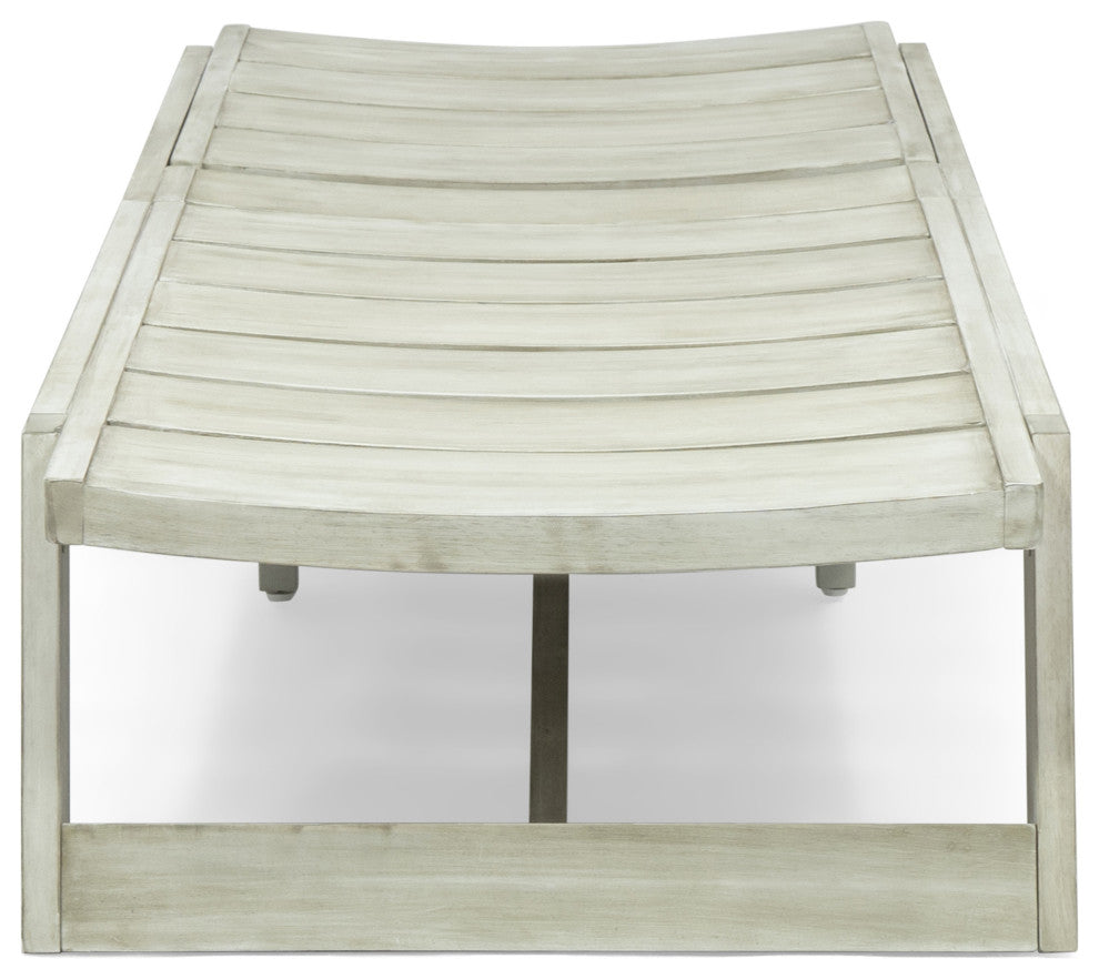 Tina Outdoor Acacia Wood Chaise Lounge and Cushion Sets, Set of 2, Cream