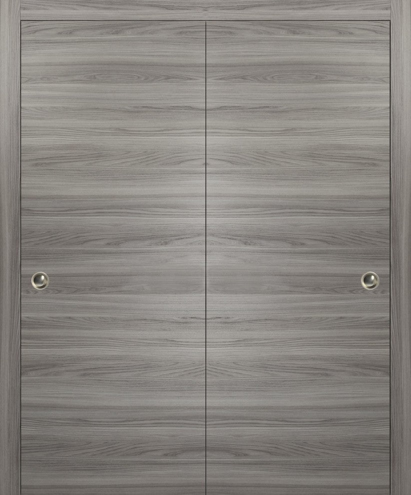 Sliding Closet Bypass Doors 56 x 80 & Hardware | Planum 0010 Ginger Ash