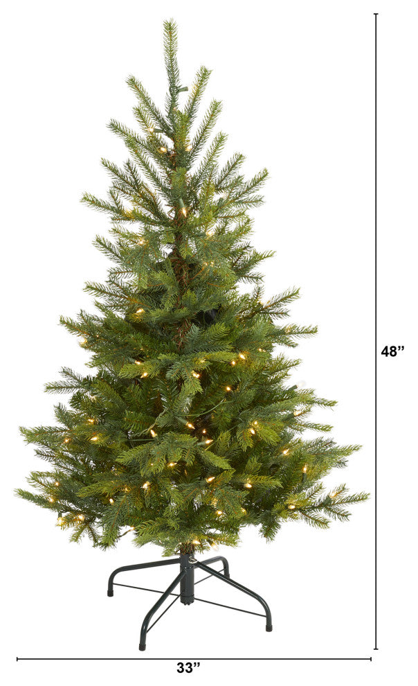 4' Prelit North Carolina Spruce Faux Christmas Tree