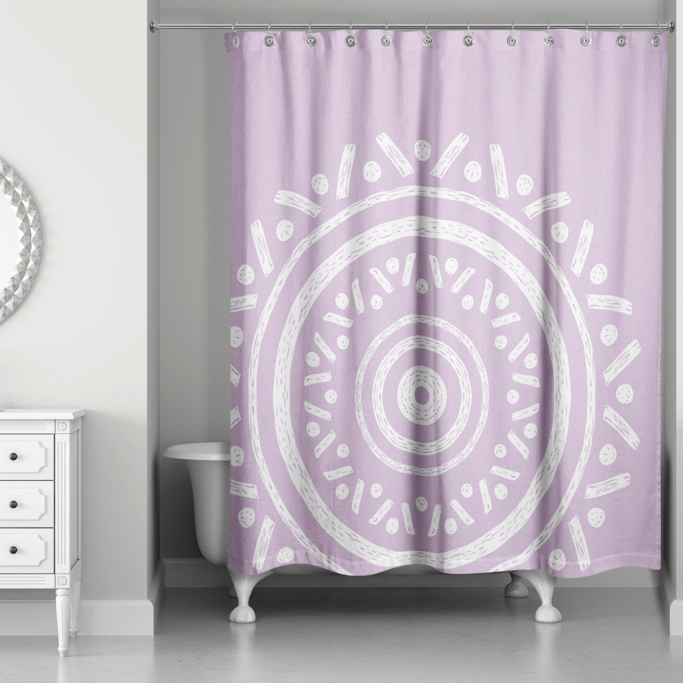 Simple Purple Boho Circle 71x74 Shower Curtain