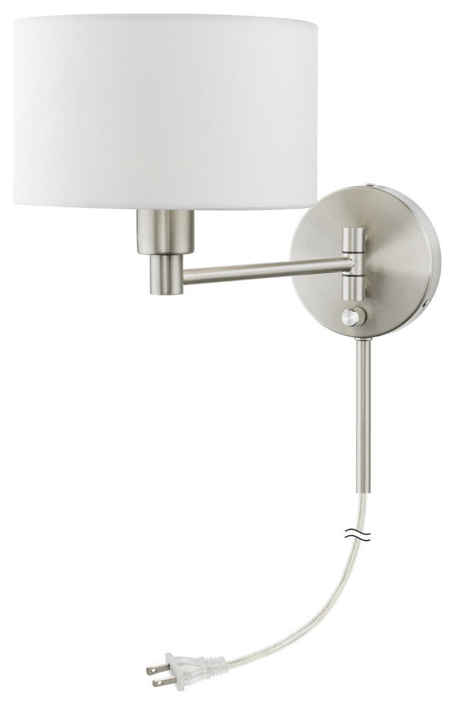 1 Light Brushed Nickel Swing Arm Lamp