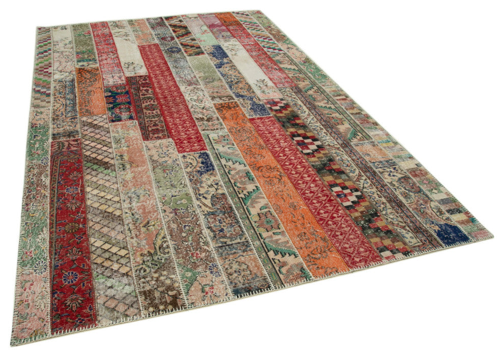 Rug N Carpet - Hand-Knotted Oriental 6' 8" x 10' 0" Overdyed Patchwork Area Rug