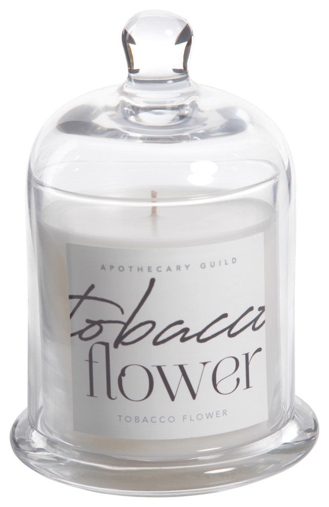 Tobacco Flower Scented Candle Jar With Glass Dome