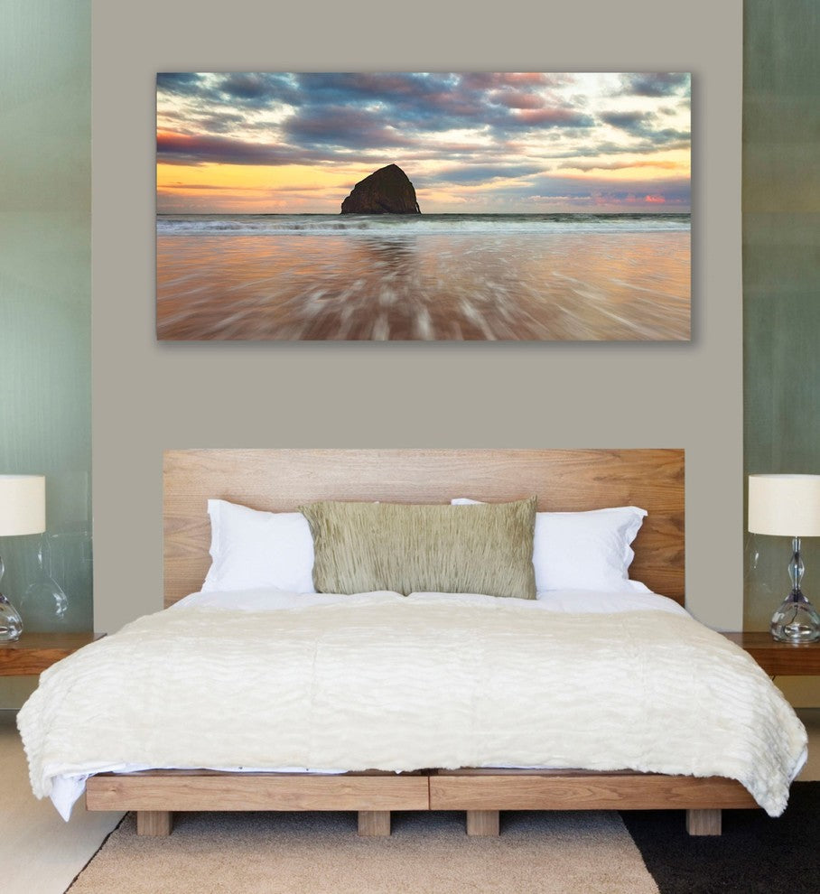 Epic Graffiti "Cotton Candy Sunrise" by Darren White, Giclee Canvas Art, 30"x60"
