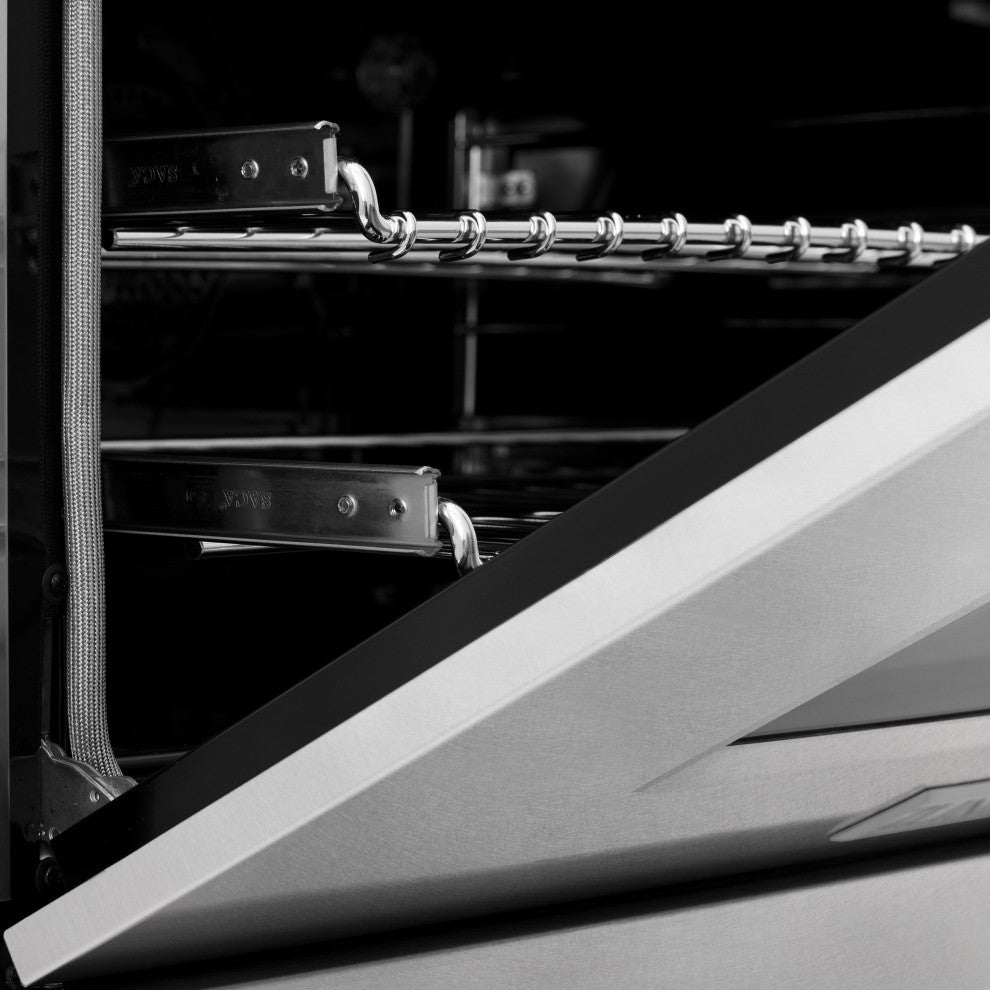 ZLINE 60" Dual Fuel Range, DuraSnow Steel With Gold RASZ-SN-60-G