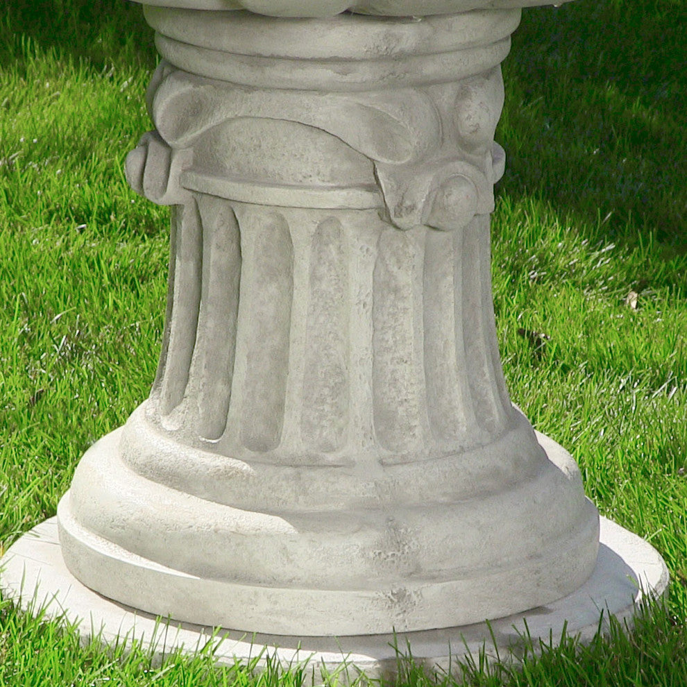 Sunnydaze 4-Tier White Electric Outdoor Water Fountain with Fruit Top - 52-Inch