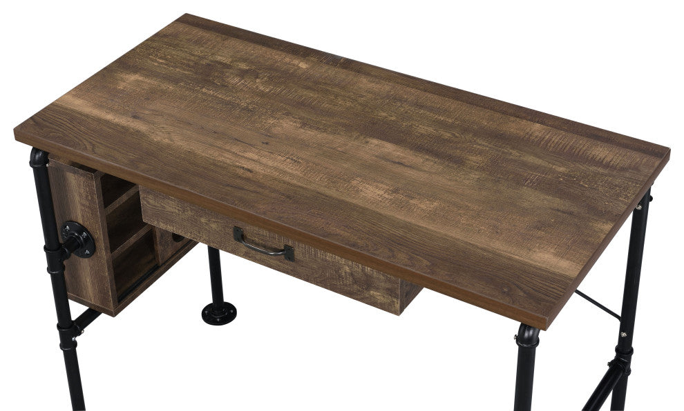 Endang Writing Desk, Weathered Oak and Black Finish