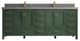 Malibu 84 Double Sink Bath Vanity in Lafayette Green 2" Piatra Gray