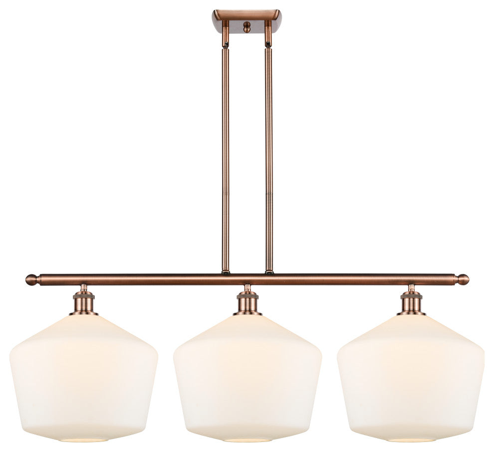 Innovations 516-3I-AC-G651-12-LED 3-Light Island Light, Antique Copper