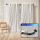Energy Saving Wrap Around Black Out Return Adjustable Window Curtain Metal Rod, Black, 96-144"