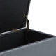 Rectangle Lift Top Storage Ottoman Bench in Stone Grey Tufted Faux Leather