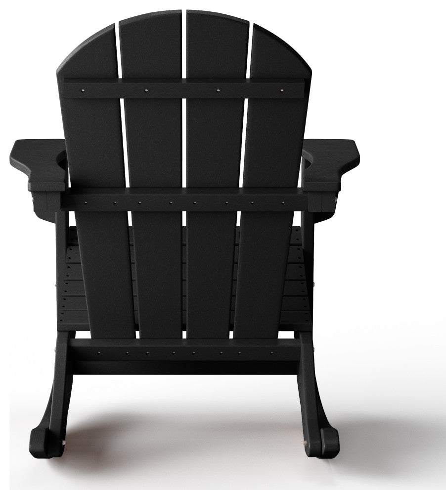 WestinTrends Outdoor Patio Adirondack Rocking Chair Lounger, Porch Rocker, Black