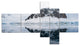 Snowcap Hill in Antarctica, Seashore Canvas Art Print, 60"x32", 5 panels