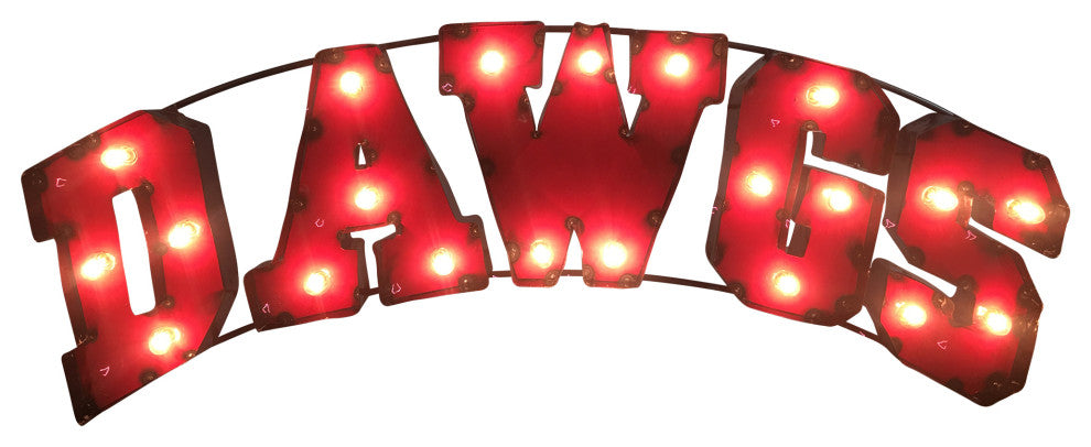 Illuminated Georgia Bulldogs Dawgs Recycled Metal