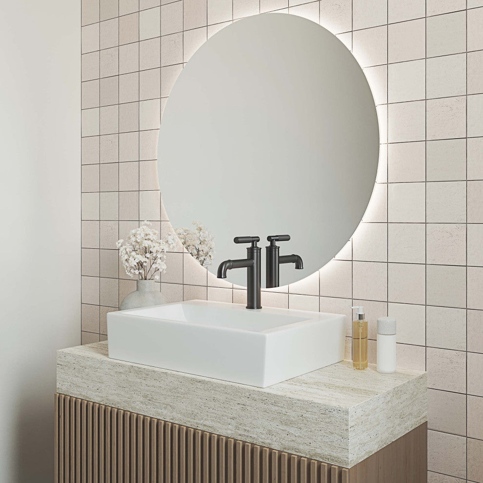 Claire 20" Rectangle Ceramic Vessel Sink, Matte White