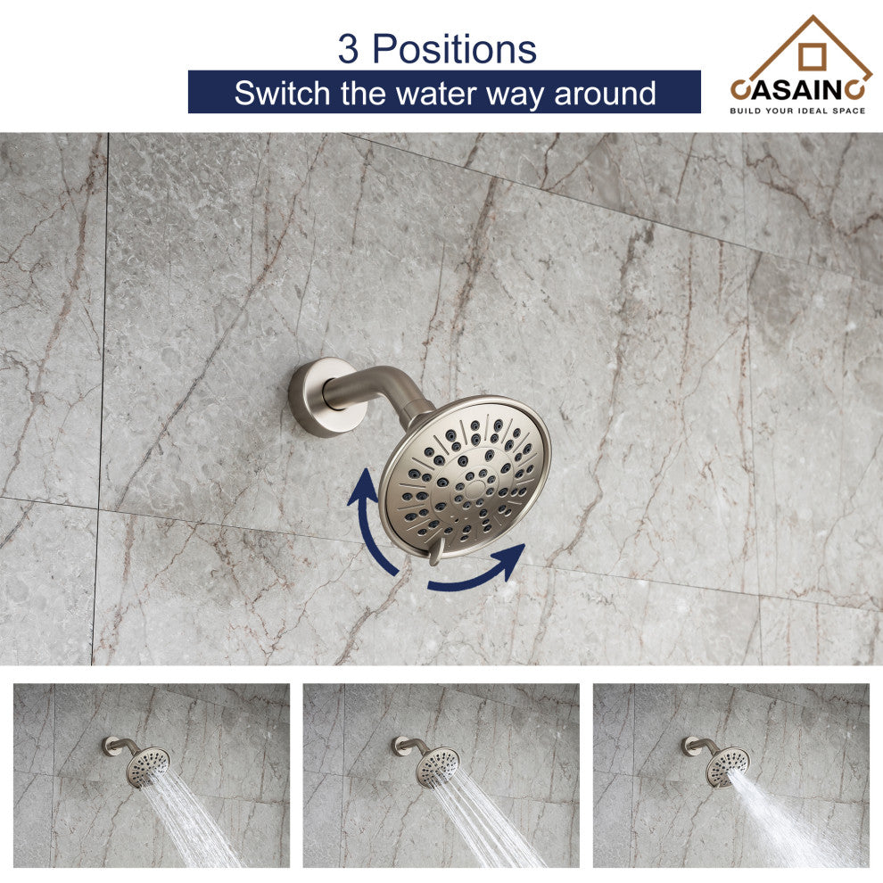 Single Handle Shower Trim Kit with Integral Volume Control, Brushed Nickle