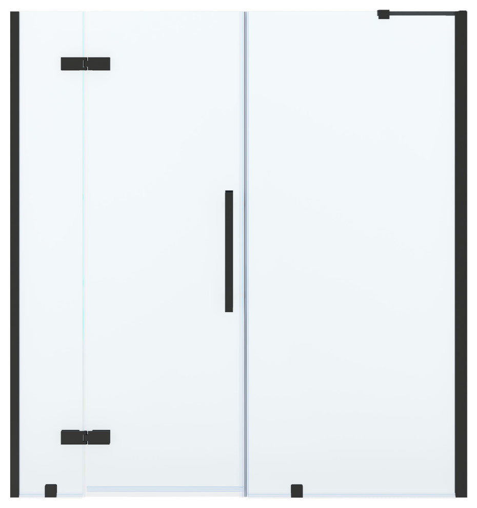 Tampa 69-71 5/16"Wx72"H Alcove Hinge Shower Door Black